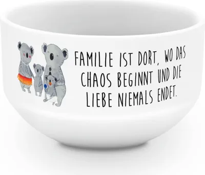 Produktbild von Mr. & Mrs. Panda schale Koala Familie - Weiß - Geschenk, Müslischale, Kinder, Schüssel, Koalas, Family, Papa, Obstschale, salatschälchen, reisschale, Mama