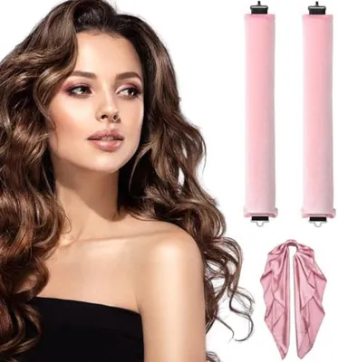 Produktbild von PromoHome® 2 Lockenwickler + Haarband Set – Hitzefreie Lockenmethode für natürliche Locken über Nacht – Geeignet für feines, dünnes und