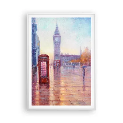 Produktbild von Gerahmtes Poster - Weißer Rahmen - Groß Ben Regenschirm - 70x100 cm - Wand Bild - Wanddeko - Wandbilder - Kunstposter - Wandposter - Bilderrahmen - Bilder - Kunstdruck - P2WPA70x100-4394