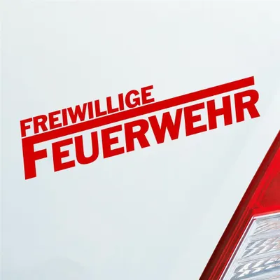 Produktbild von Auto Aufkleber Freiwillige Feuerwehr langes F Leben 19,5x4,5 cm Rot Sticker Heckscheibenaufkleber
