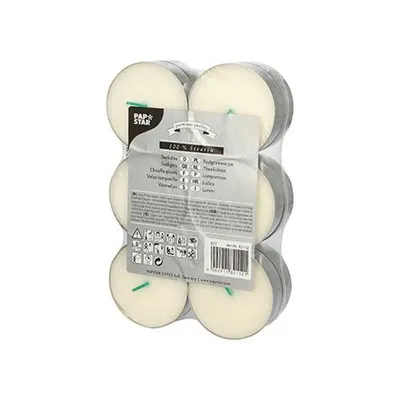 Produktbild von Papstar Maxi Lichter Ø 59 mm · 20 mm weiß aus 100 % Stearin, 12 x 12 Stück