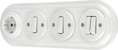 Produktbild von Unterputz Porzellan Retro Schalterserie I PR1SET412W I PR1 weiß