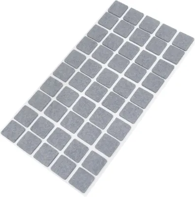 Produktbild von Adsamm® | 50 x selbstklebende Filzgleiter / Grau / 20x20 mm / quadratisch / Möbelgleiter aus Filz mit 3.5 mm Stärke