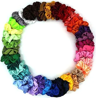 Produktbild von 20 pcs Haargummis Scrunchies,Samt Farben Elastische Hair Bands,Bunte Dicke Stoff Haar Haarband für Damen Frauen Haarschmuck Gummibänder Schwarz Haargummi Zufällige Farbe