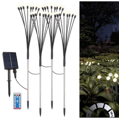 Produktbild von Solarlampen für außen,4 Stück 8 LED Solar Glühwürmchen Licht, IP65 Wasserdichtes Solar lichterkette outdoor,für Garten,Terrasse,Strauchwerk