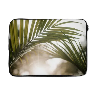 Produktbild von MuchoWow® Laptop Hülle 14 ZollPalme - Palmenblatt - Sonne - Sommer Laptoptasche - Laptoptasche - Stoßsicher - Schutzhaube