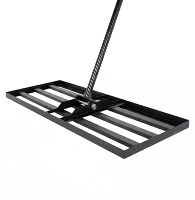Produktbild von Ecodeco Rasenrakel 90 X 30 Cm Mit 183 Cm Stiel – Bodenplanierer Aus Verzinktem Stahl, Pulverbeschichtet, Für Rasen Und Garten