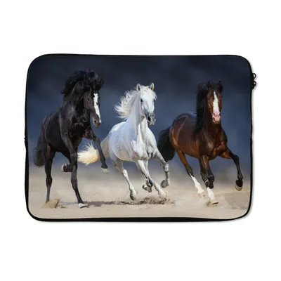 Produktbild von MuchoWow® Laptop Hülle 13 Zoll Pferde - Tiere - Sand Laptoptasche - Laptophülle - Sleeve - Rundumschutz