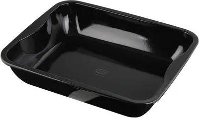 Immagine prodotto di Forno in Vetroceramica per arrosti e lasagne - forma rettangolare - rivestimento smaltato - bordi alti - acciaio - nero - pezzo unico