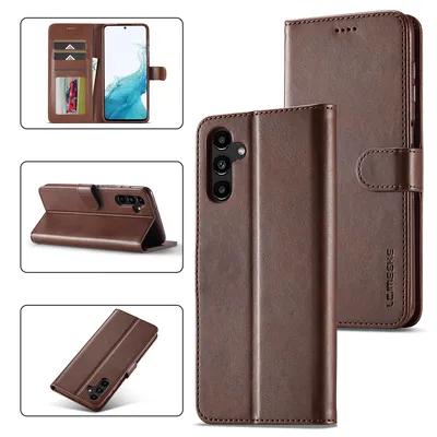 Obrázek produktu pro Pouzdro pro Samsung Galaxy A54 5G, kožené flipové pouzdro s magnetickým uzávěrem a stojánkem, ochranné pouzdro Hnědý