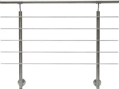 Produktbild von Geländerset Pertura Hestia Edelstahl V2A mit fünf Edelstahlstäbe für Seitenmontage B:1.50 m