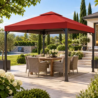 Universal Ersatz Dach für Pavillon 3x3 M Farbe Rot Wasserdicht PVC