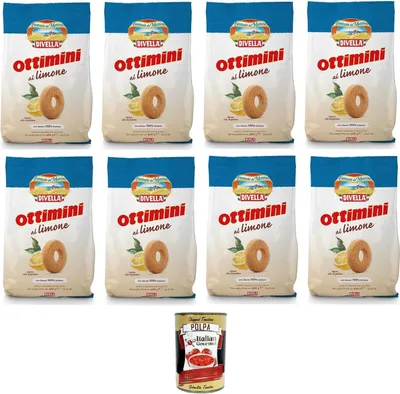 Produktbild von Divella Ottimini biscotti al Limone Zitronenkekse 8x400gr +Italian Gourmet polpa 400g