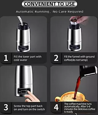 Produktbild von Tragbare Espressomaschine, Kaffee Hand Mini Vollautomatische Maschine Zigarette Leichter 12 V 24 Reise -Gadgets