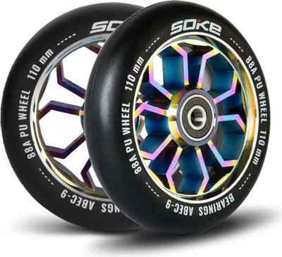 Immagine prodotto di Ruote color arcobaleno per scooter 110 mm, pacco da 2