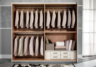 Produktbild von Luxus Kleiderschrank mit Schwebetüren Schlafzimmer Schrank Schränke Holz Modern