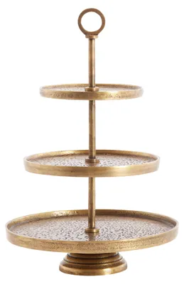 Productafbeelding van Light&living Etagère, 3 lagen, Ø32x48 cm, model LUTEK, antiek brons