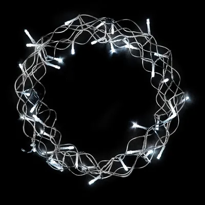 LED Hängekranz / Tischdekoration Metall Ø30cm kaltweiß