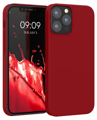 Produktbild von kwmobile Handyhülle für iPhone 12 Hülle / iPhone 12 Pro Hülle - Silikon Handy Case - weiche Oberfläche - kabelloses Laden - Rhabarber Rot