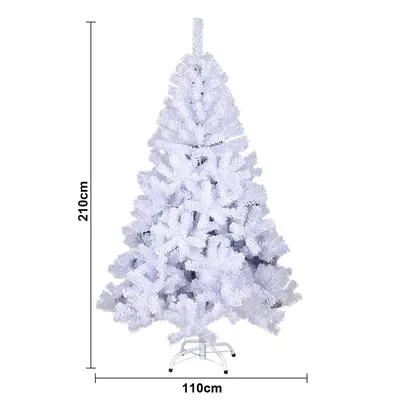 Produktbild von VINGO Weihnachtsbaum Beflockung Christbaum PVC 210cm Baum kuenstlicher Tannenbaum weiss