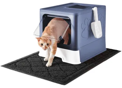 Productafbeelding van Medario kattenbak met XL-kattenbak en schep, grote, inklapbare kattenbak