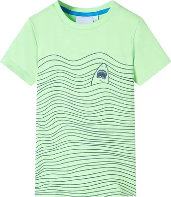 Produktbild von Kinder T-Shirt Hai Aufdruck Neongrün Größe 140