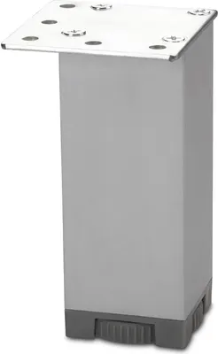 Produktbild von Möbelfuß ROMEO Chrom matt Höhe 100 mm verstellbar Schrankfuß Möbelbein Sockelfuß SOTECH