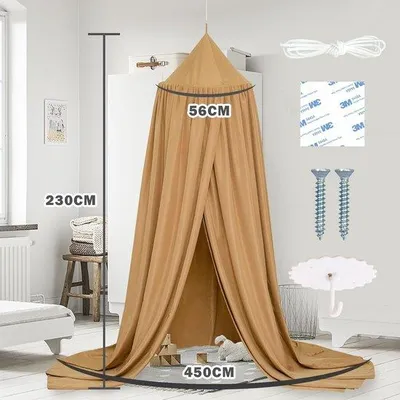 Immagine prodotto di Baldacchino per lettino, 4 colori, zanzariera, 56x230x450 cm, oro