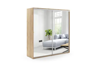 Produktbild von A1 Schlafzimmerschrank mit 2 Schiebetüren - Gold Craft - 200 x 62 x 245 cm