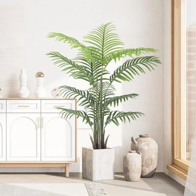 Obrázok produktu pre Veľká umelá palma 120 cm – dekorácia do obývačky alebo na balkón