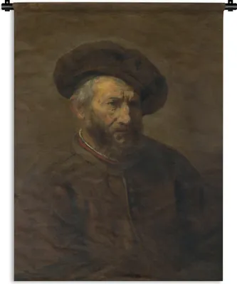Produktbild von MuchoWow® Wandteppich Wandbehang Selbstbildnis - Rembrandt van Rijn 120x160 cm Tapisserie Dekoration Wandtuch - Wohnzimmer - Moderne