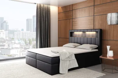 Produktbild von Boxspringbett Schlafzimmerbett STORM 180x200cm inkl.LED