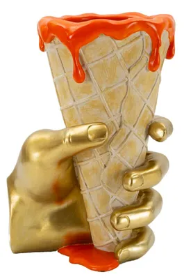 Obrázok produktu pre Kvetináč Mauro Ferretti, vrecúško, zlatá a oranžová, 18 × 16 × 26 cm