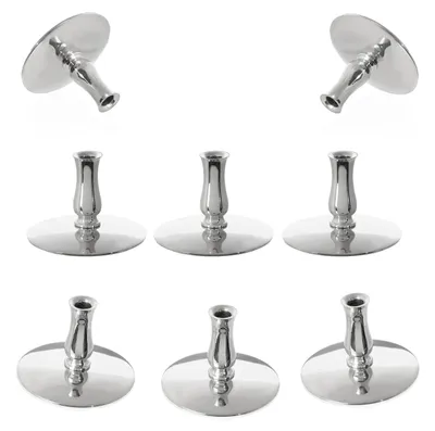 8x Kerzenhalter Messing vernickelt, für dünne Kerzen bis Ø6,7 mm
