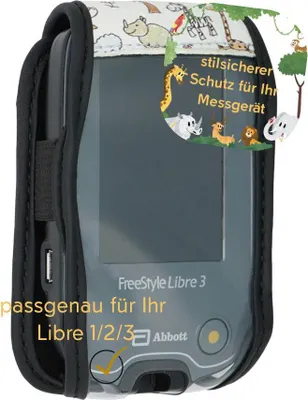 Produktbild von caseroxx Ledertasche mit Gürtelclip kompatibel mit Freestyle Libre 1 / 2 / 3  / 14 Day aus Kunstleder, Tasche mit Gürtelclip und Sichtfenster