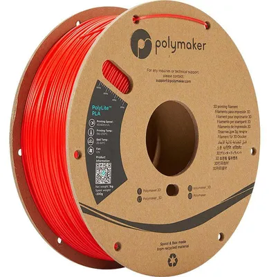 Productafbeelding van Polymaker PolyLite PLA Filament Red 1,75mm 1KG