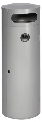 Produktbild von Kombiascher mit Einflügeltür | Ascher innen | 70 Liter, HxBxT 104,5x42x42cm | Verzinkter Stahl | Silber
