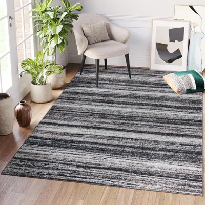 Obrázek produktu pro Tapiso Koberec RITZ Modern Black Grey Obývací pokoj Ložnice 200 x 300 cm