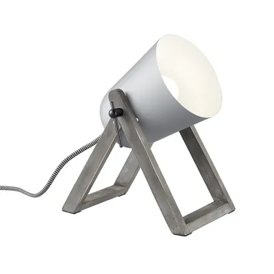 Immagine prodotto di Lampada da tavolo MARC grigio-bianca 1xE27x25W in legno, dimensioni: 21x19,5x12,5 cm, IP20, RL