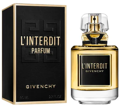 Productafbeelding van Givenchy L'Interdit Parfum, voor dames, 80 ml, spray, met de geurnoten: gember, peer, jasmijn, mimosa, oranjebloesem, tuberoos, balsamico, patchouli, vetiver
