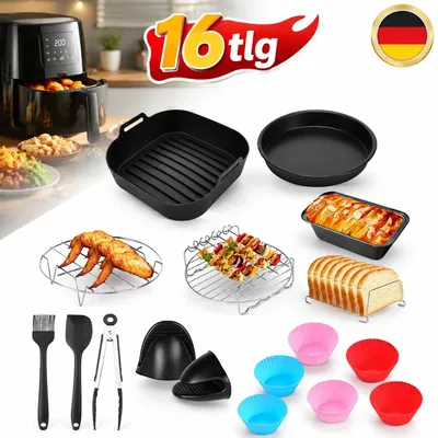 Produktbild von 16-teiliges Air Fryer Zubehör AF400EU AF500EU Silikon Backformen Airfryer DE