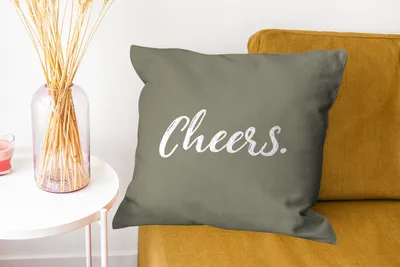 Produktbild von MuchoWow® Zierkissen Sofakissen Wohnzimmer Dekokissen 50x50 cm Zitate - Prost - Sprichwörter - Trinken - Komfort - Sofakissen