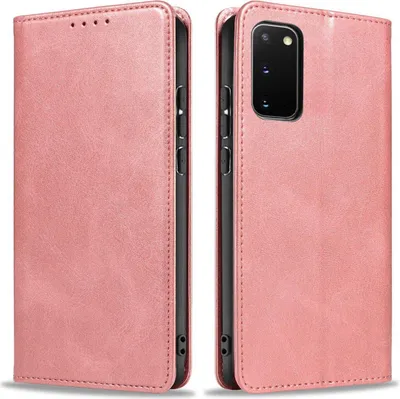 Produktbild von Handyhülle für Samsung Galaxy S20 Kunstleder Flip Cover Hülle Handytasche Case Kartenfach Farbe: Rosa