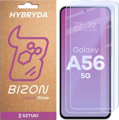 Produktbild von 2x Flexibles Hybridglas für Galaxy A56 5G, Bizon Glass Mule Duo