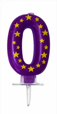Produktbild von Geburtstagskerze Zahl 0 Farbe violett