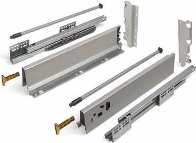 Produktbild von Schubkastensystem SO-BOX weiß Höhe: 199 mm mit Reling Tiefe: 500 mm Schubladensystem belastbar bis 40 kg Soft-Close