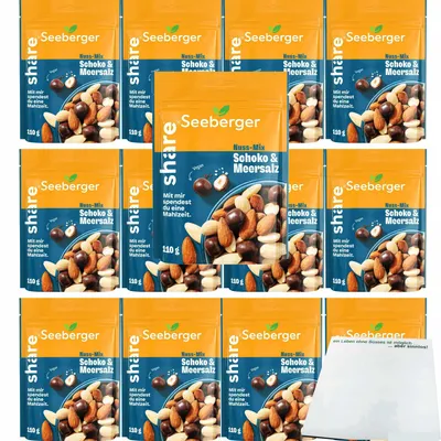 Produktbild von Seeberger Nuss-Mix Schoko & Meersalz (13x110g Beutel) VPE + usy Block