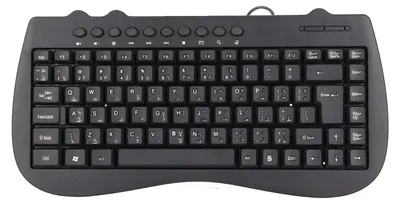 Obrázek produktu pro Klávesnice s 95 klávesami, kabelová, rozhraní Mini USB, stolní počítač, ztlumení zvuku, ultratenká klávesnice, multimediální, malá klávesnice s jazykovými klávesami