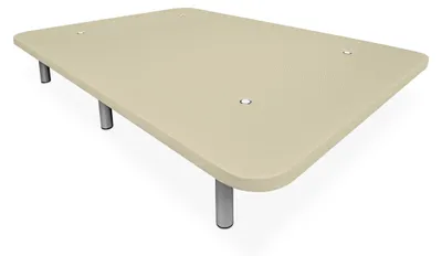 Bettgestell 135x190 cm, verstärkt, gepolstert, beige, 6 Beine