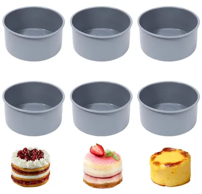 Siliconen Backform rund 10,2 cm, 6er Set, Mini-Kuchenformen